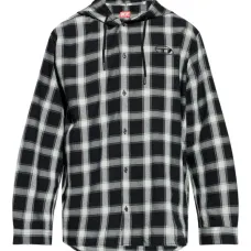 Клетчатая рубашка с капюшоном