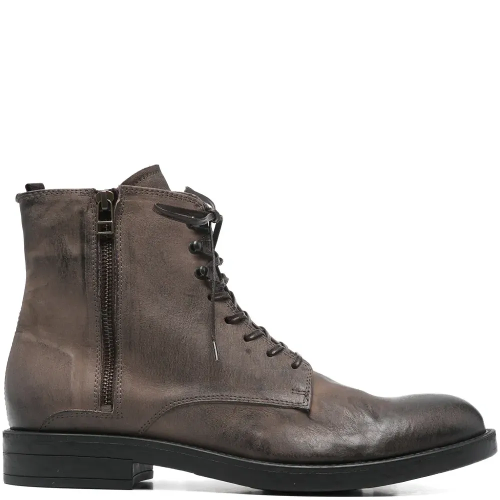 Кожаные ботинки на молнии