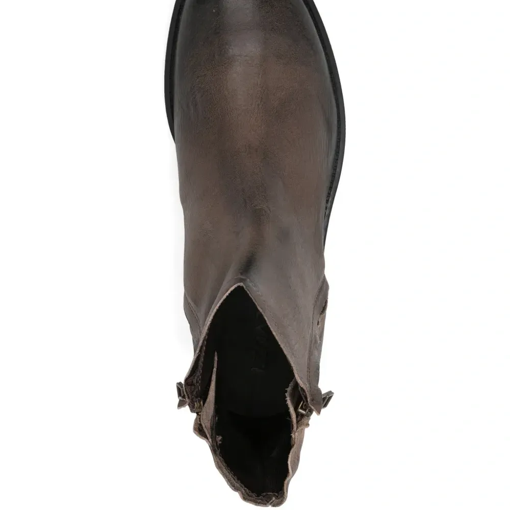 Кожаные ботинки на молнии