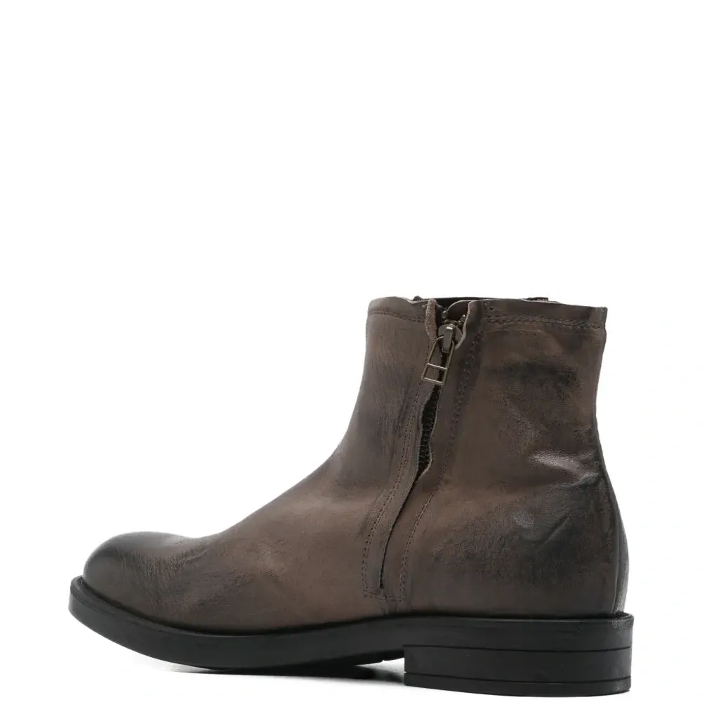 Кожаные ботинки на молнии