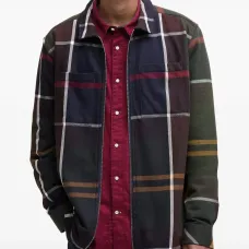 Рубашка в клетку тартан на молнии