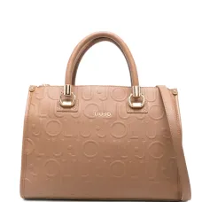 Тиснёная кожаная сумка-тоут с короткими ручками Тиснёная кожаная сумка-тоут с короткими ручками