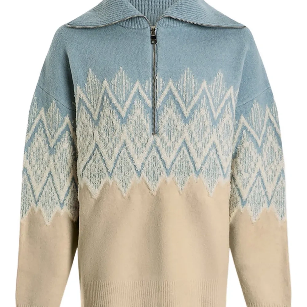 Свитер Hedda с узором "фэйр-Айл" и полу-молнией