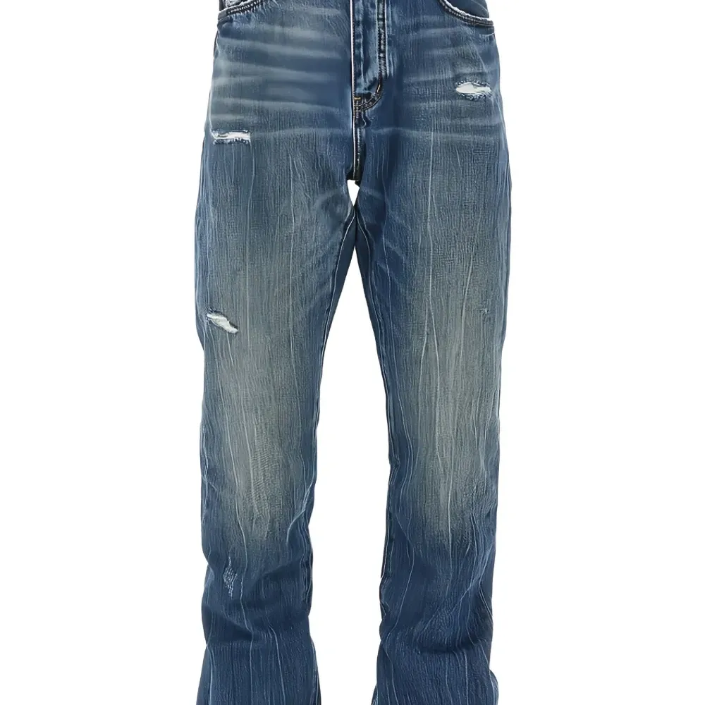 Джинсы P011 с эффектом потертостей