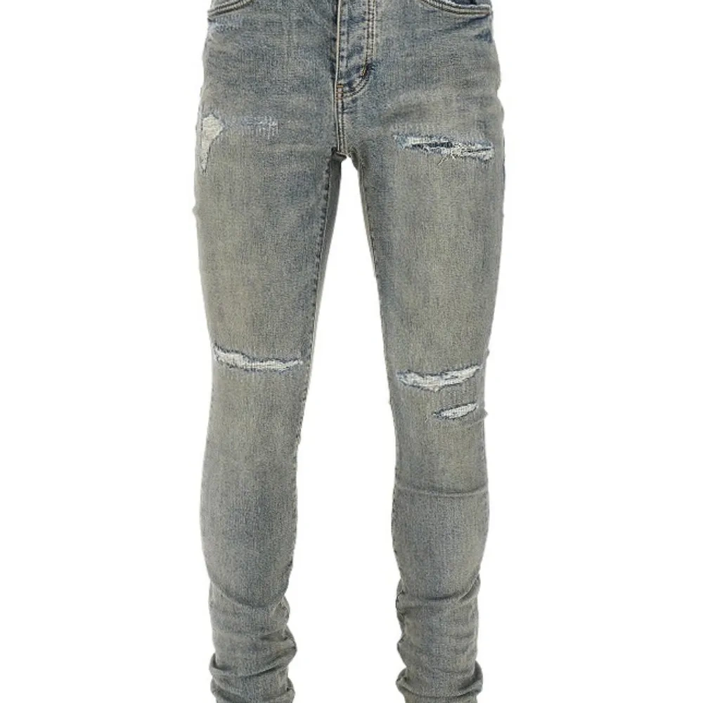 Джинсы P001 с эффектом потертости