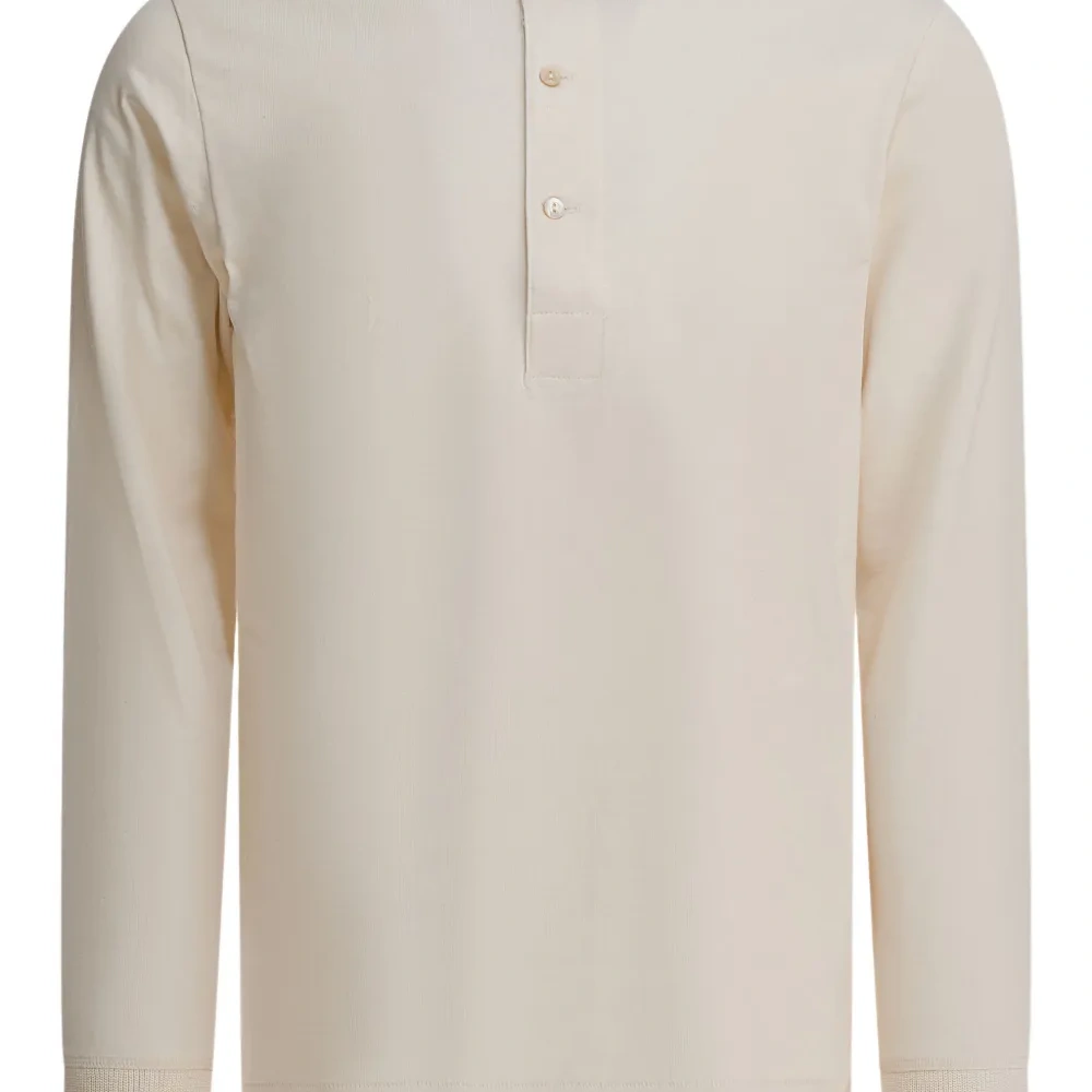 Футболка на пуговицах с длинными рукавами