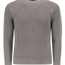 Свитер в рубчик с круглым вырезом