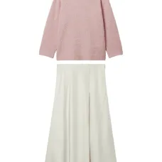 Джемпер с круглым вырезом и юбка миди