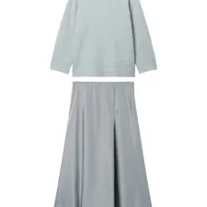 Джемпер с круглым вырезом и юбка миди