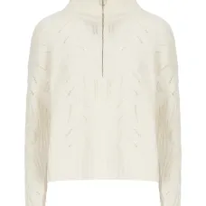 Свитер с наполовину застёгивающейся молнией