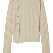 Рифленая футболка на пуговицах