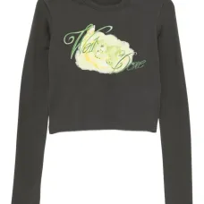 Укороченная футболка с длинными рукавами