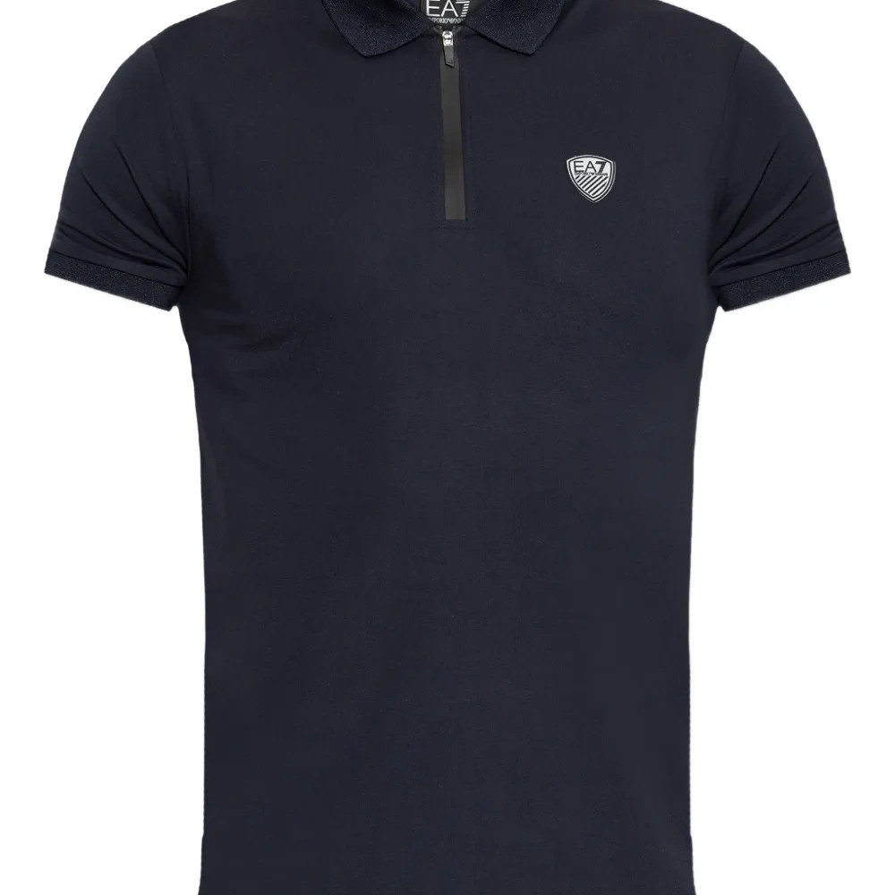 Поло с логотипом и молнией