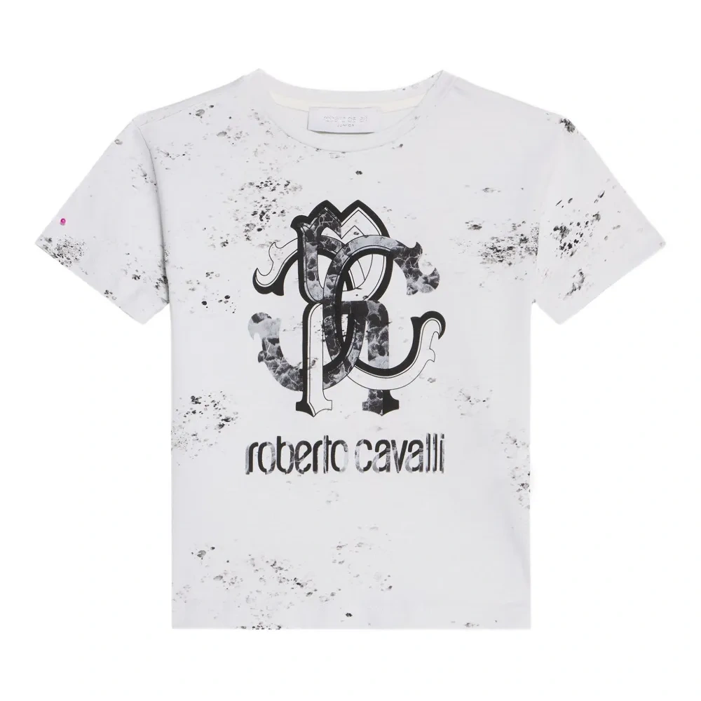 Футболка с мраморным эффектом и монограммой