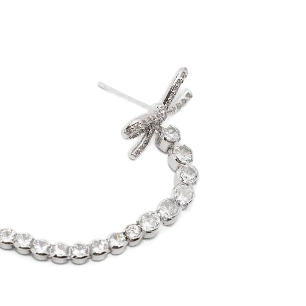 Серьги-висящие с бантом