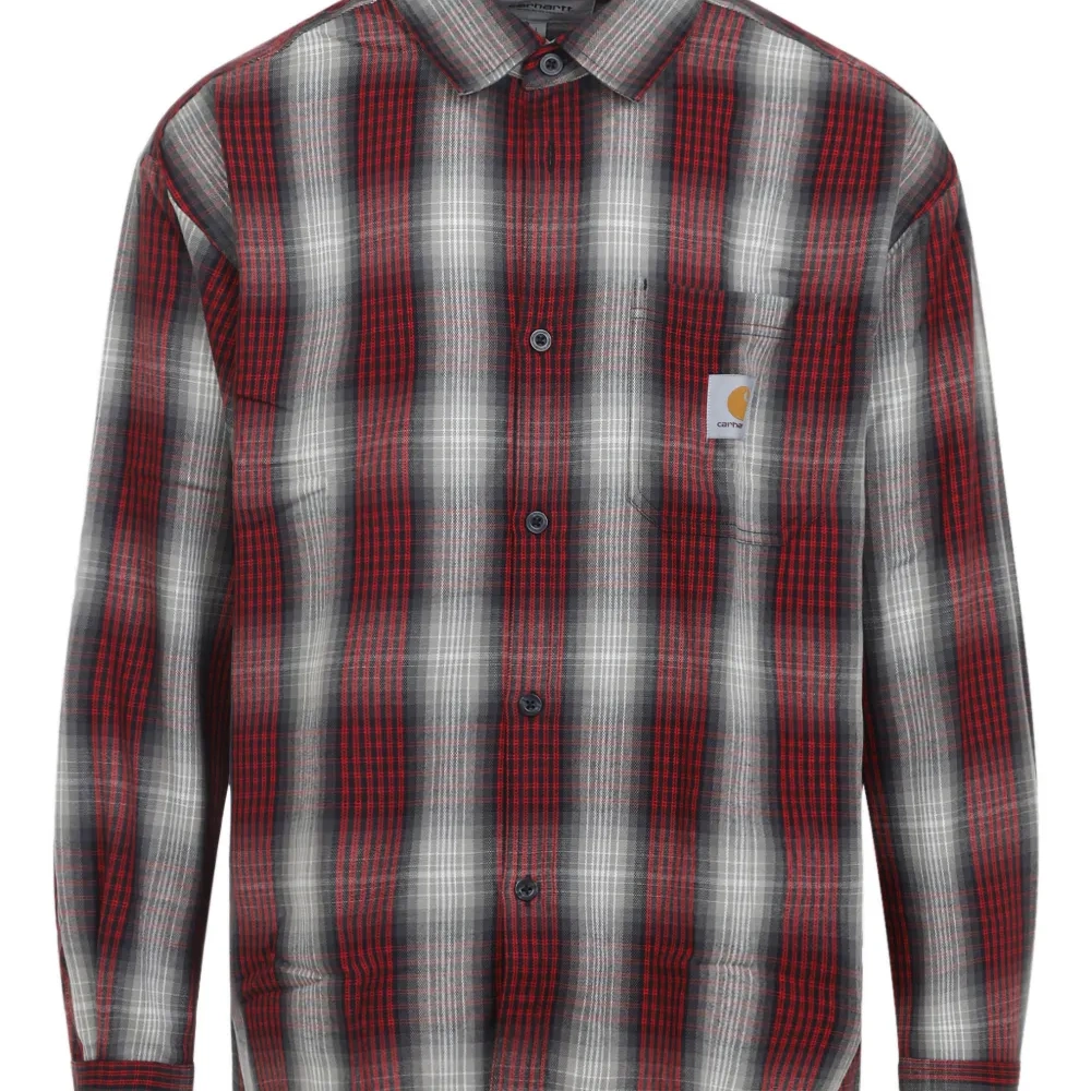 Рубашка Harlin с длинными рукавами, клетчатым узором и накладным карманом