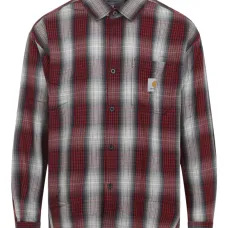 Рубашка Harlin с длинными рукавами, клетчатым узором и накладным карманом