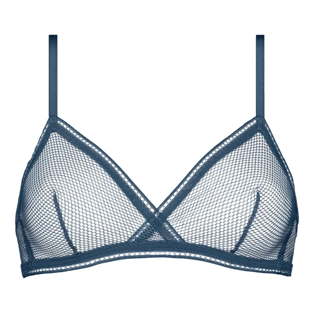 Прозрачный бюстгальтер с треугольными чашками