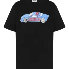 Хлопковая футболка с принтом автомобиля