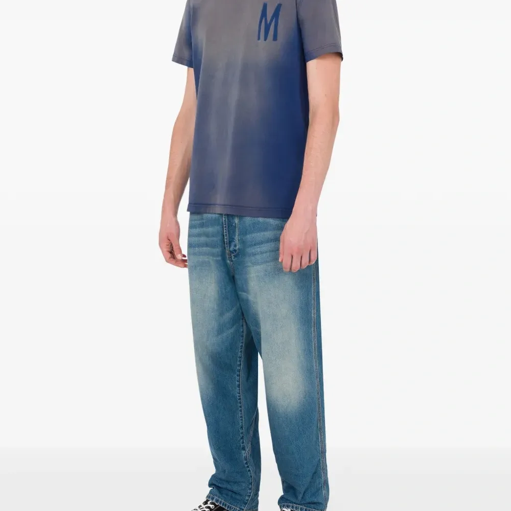 Синяя хлопковая футболка