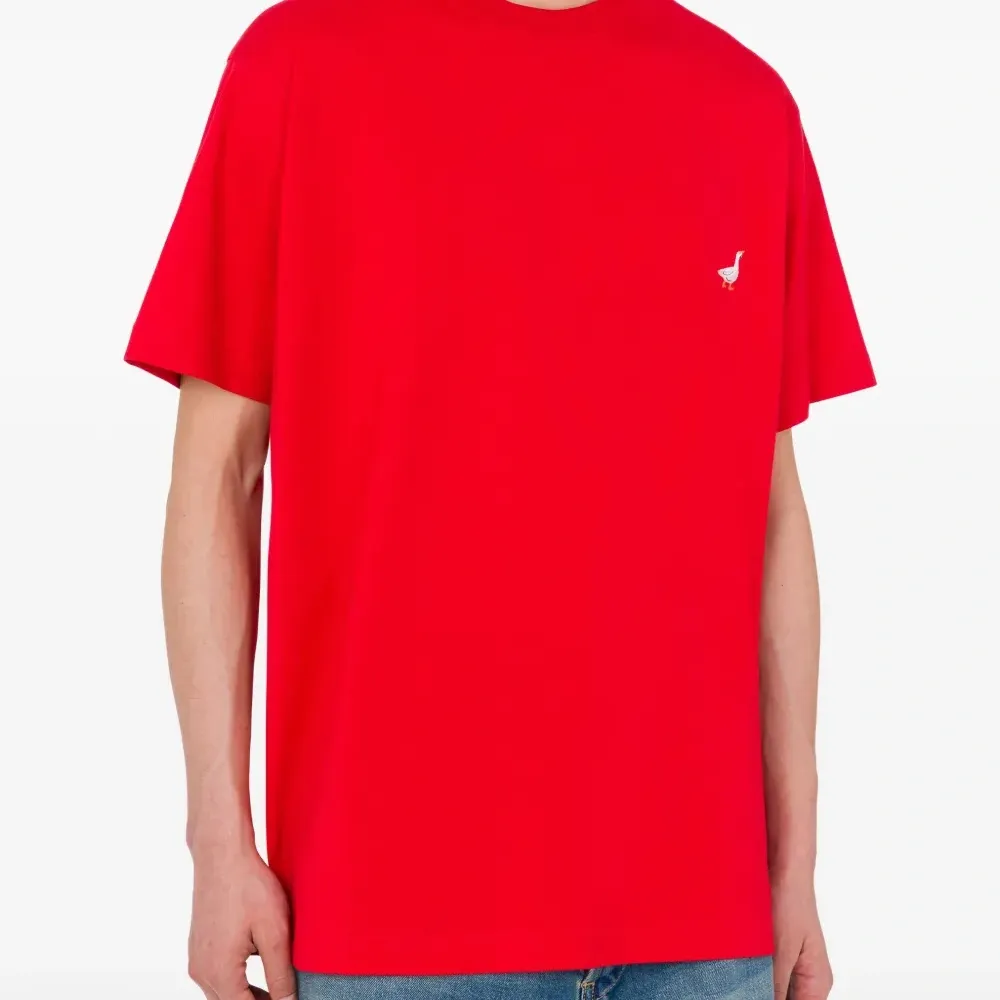 Хлопковая футболка с вышивкой гуси