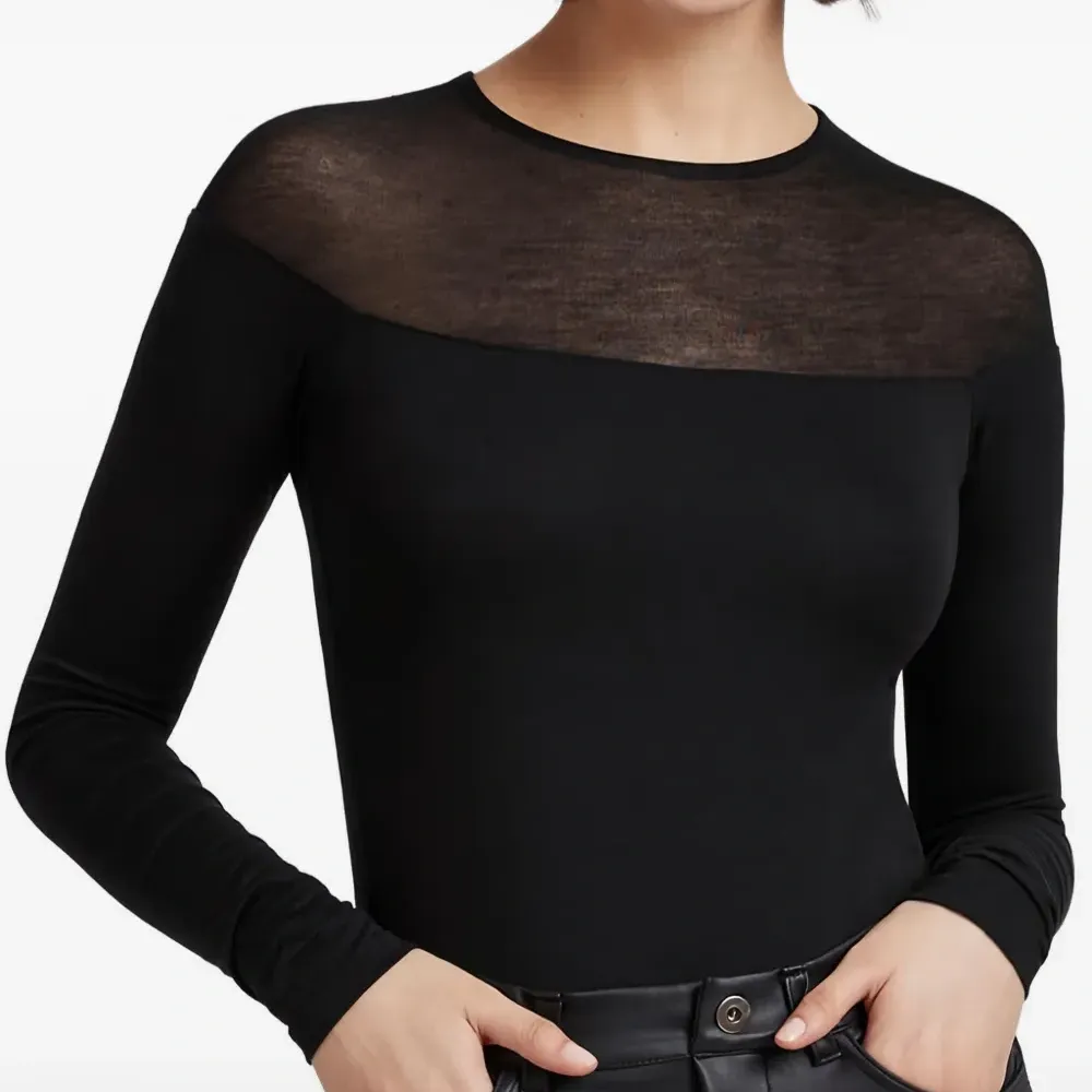 Топ Pearl с прозрачной вставкой