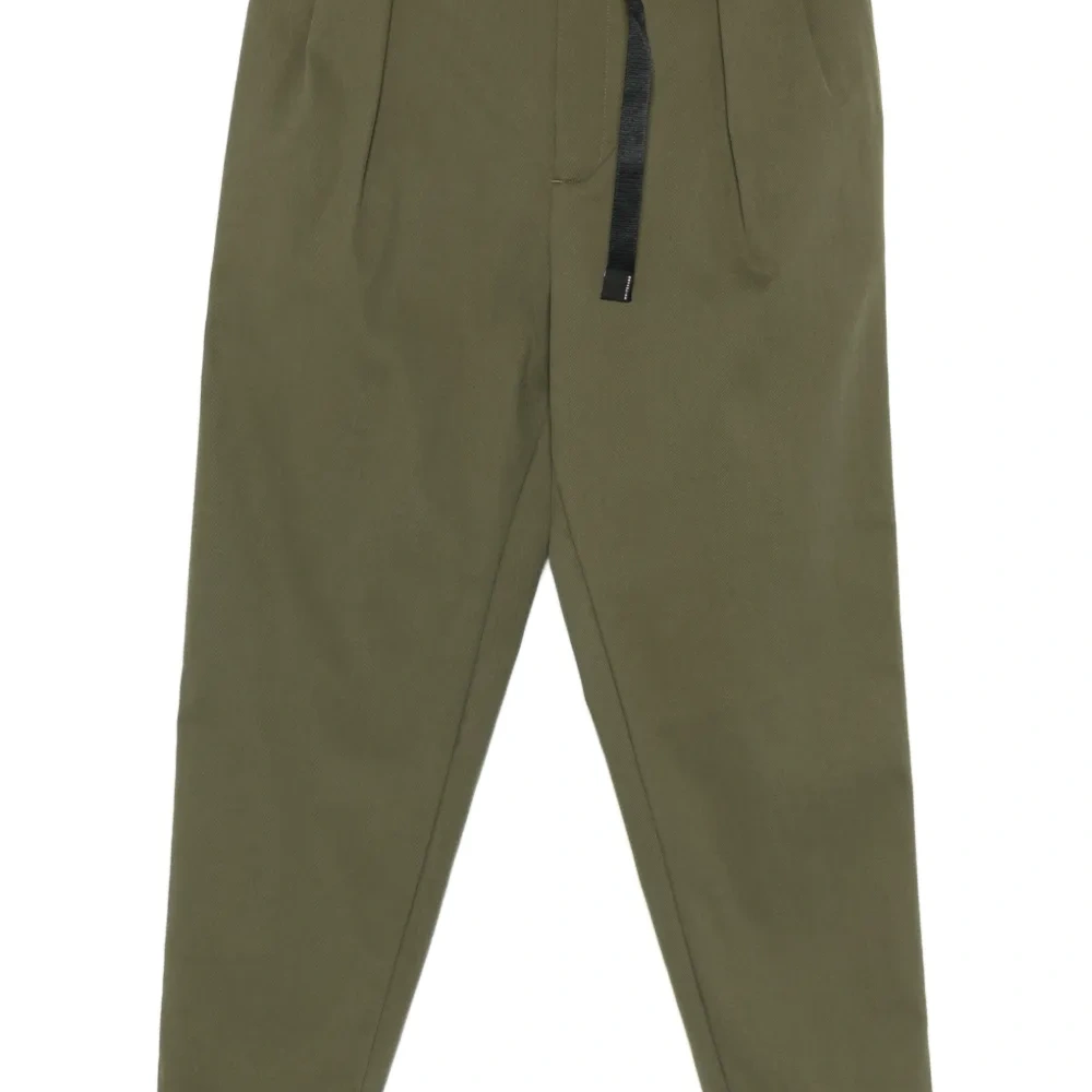 Брюки прямого кроя из твила с защипами