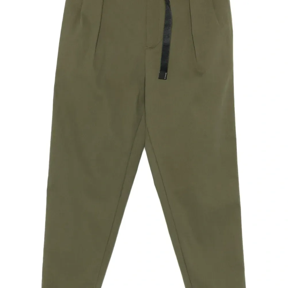 Брюки прямого кроя из твила с защипами