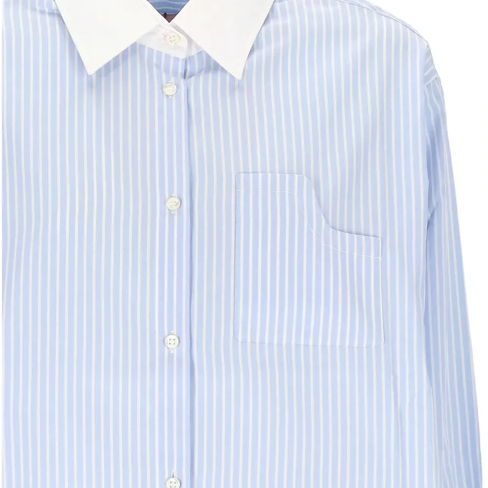 Топ в полоску с воротником