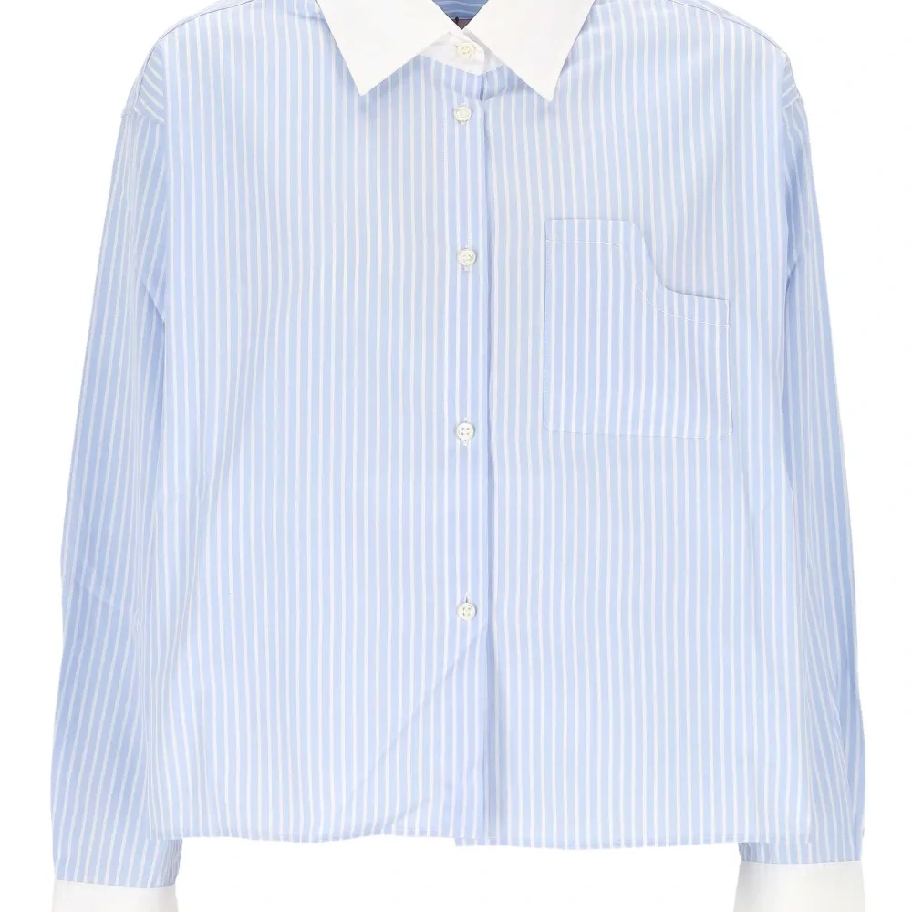 Топ в полоску с воротником