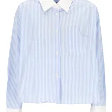 Топ в полоску с воротником