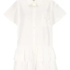 Платье-рубашка с оборками и деталями в виде ангелов Платье-рубашка с оборками и деталями в виде ангелов