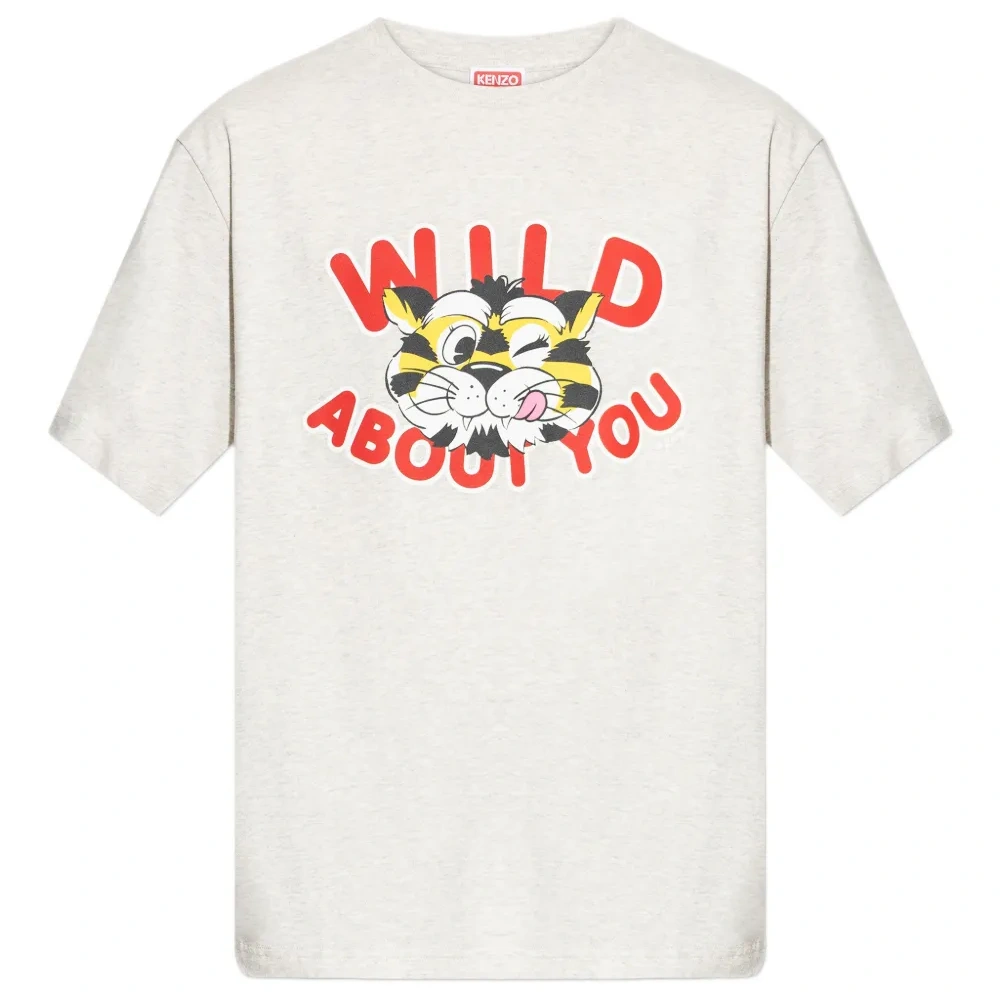 Футболка с принтом мультяшного дикого тигра