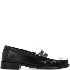 Кожаные лоферы с цветными вставками