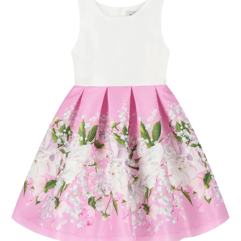 Атласное платье с цветочным принтом