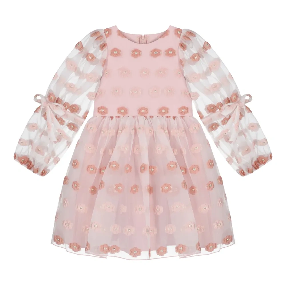 Жаккардовое платье с цветочным узором