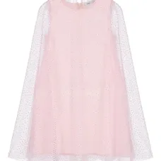 Шифоновое платье с накидкой и украшениями