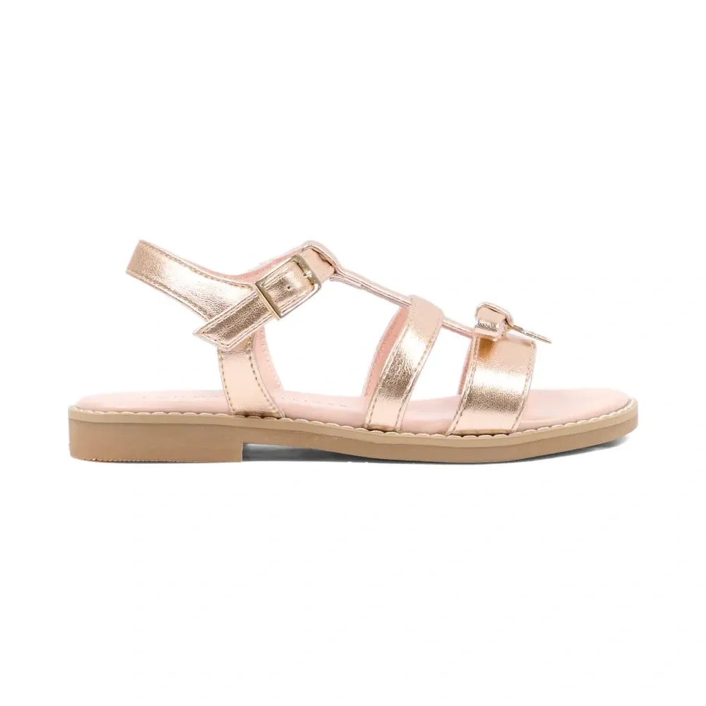 Босоножки с бантом и застежкой-пряжкой