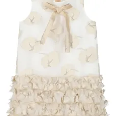 Жаккардовое платье с оборками