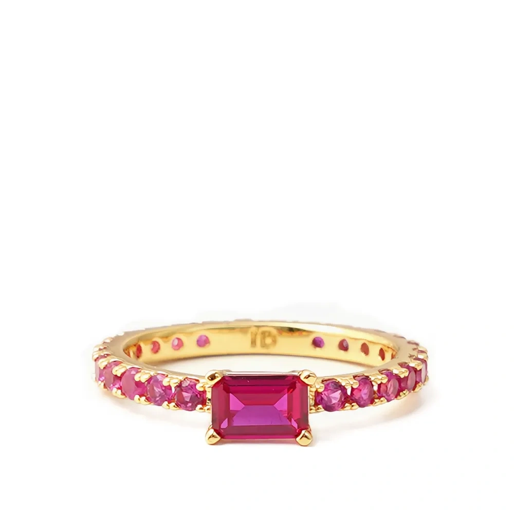 Тонкое кольцо с квадратным камнем