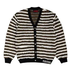 Кардиган в рубчик с полосатым узором