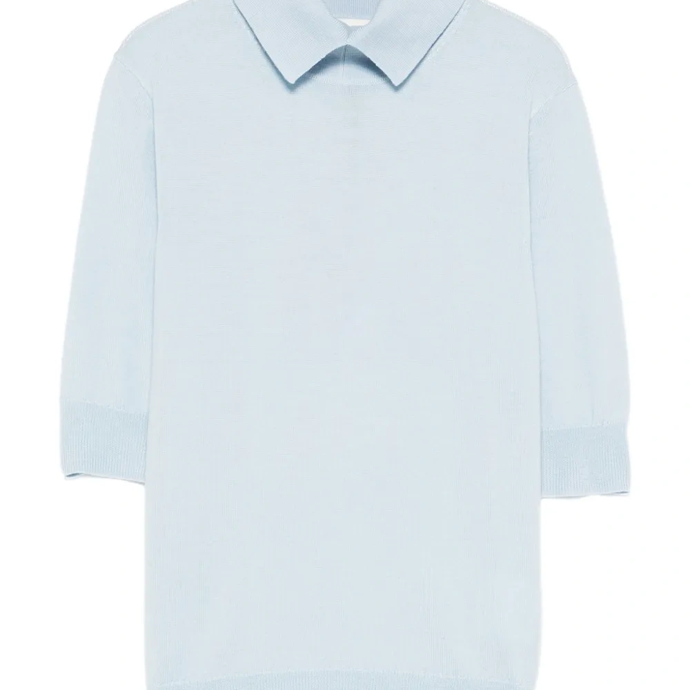 Вязаная футболка с воротником