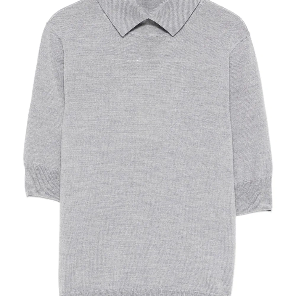 Вязаная футболка с воротником