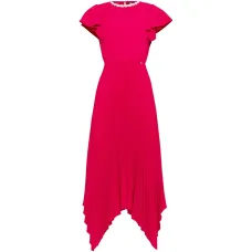 Плиссированное миди-платье с отделкой кристаллами