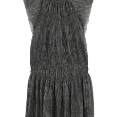 Плиссированное платье с круглым вырезом