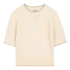 Футболка с отделкой в рубчик