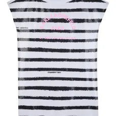 Платье в полоску с пайетками