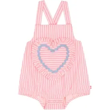 Полосатый купальник с оборками