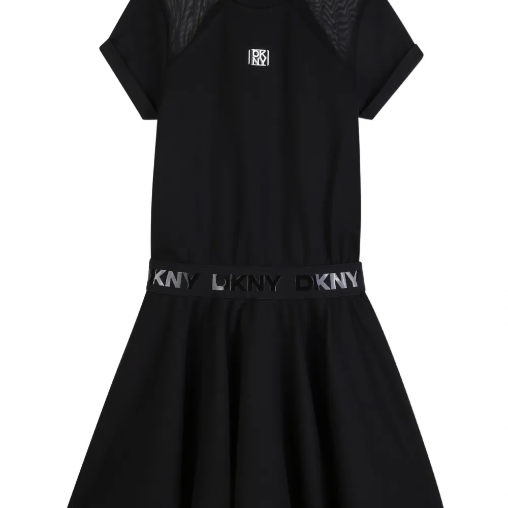 А-силуэтное платье с сетчатыми вставками