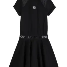 А-силуэтное платье с сетчатыми вставками